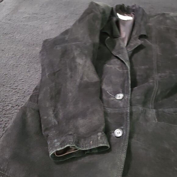 Diversity Womens Genuine Leather Black Size M Leather Long Sleeve Two Button - Picture 11 of 12